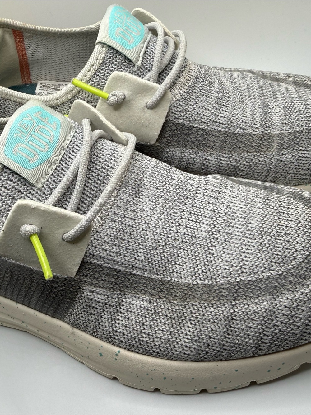 Woman’s hey dude shoes Sirocco speckly loafer size 9 gray green - Picture 2 of 16